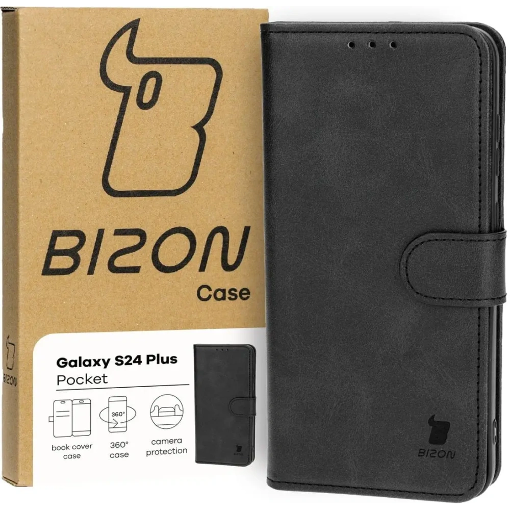 Etui z klapką Bizon Case Pocket do Samsung Galaxy S24 Plus czarne