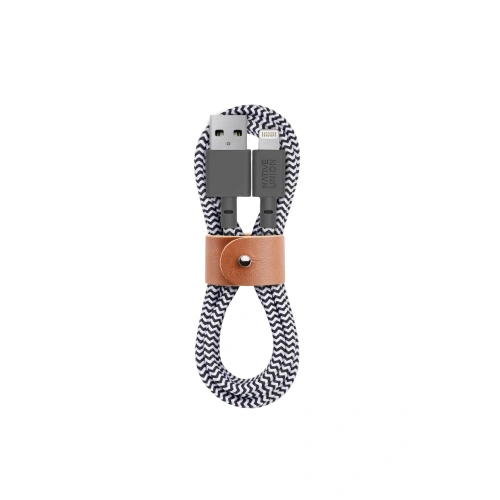 Kup Kabel Native Union Belt Cable Lightning s koženým zapínáním 1,2m (zebra) - NTU003ZEB - {ean13} - Sklep Home Screen
