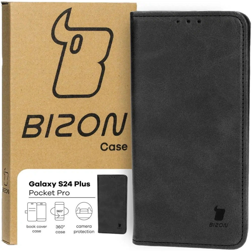 Etui z klapką Bizon Case Pocket Pro do Samsung Galaxy S24 Plus czarne