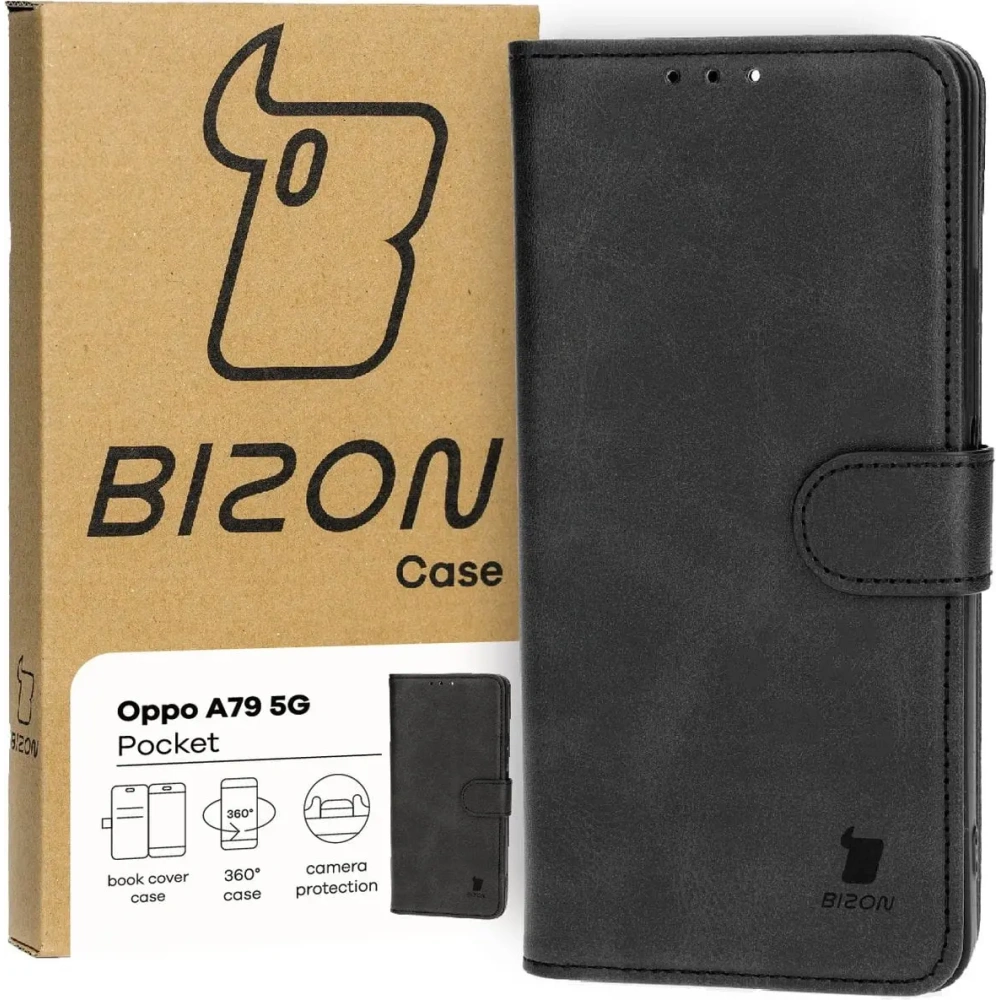 Etui z klapką Bizon Case Pocket do Oppo A79 5G czarne