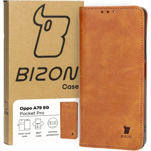 Kup Etui z klapką Bizon Case Pocket Pro do Oppo A79 5G brązowe - BIZ4220 - {ean13} - Sklep Home Screen