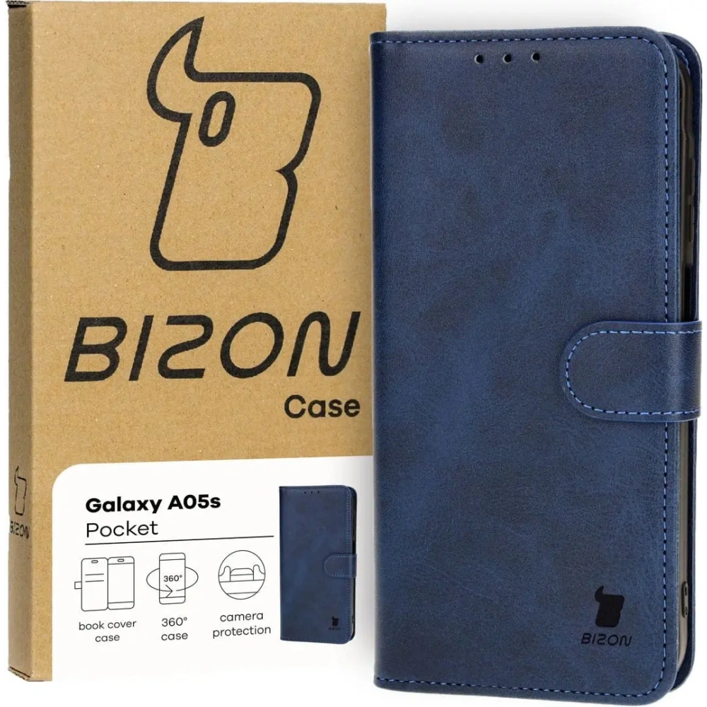 Etui z klapką Bizon Case Pocket do Samsung Galaxy A05s granatowe