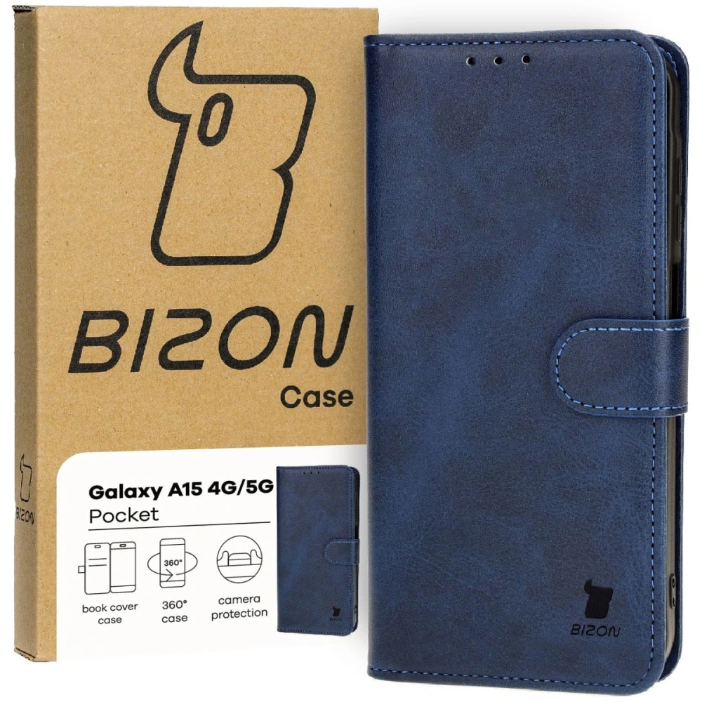 Etui z klapką Bizon Case Pocket do Samsung Galaxy A15 5G/4G granatowe