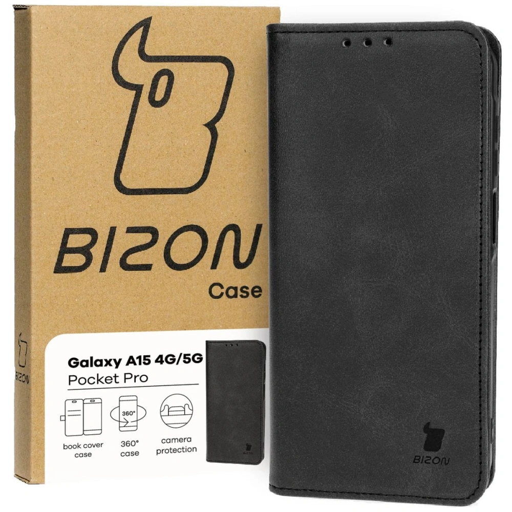 Etui z klapką Bizon Case Pocket Pro do Samsung Galaxy A15 5G/4G czarne