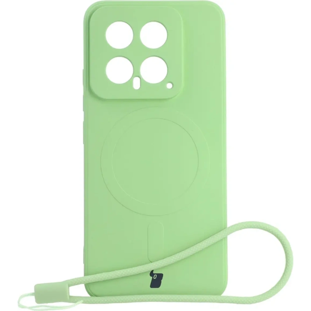 Etui Bizon Case Silicone Magnetic Sq do Xiaomi 14 jasnozielone