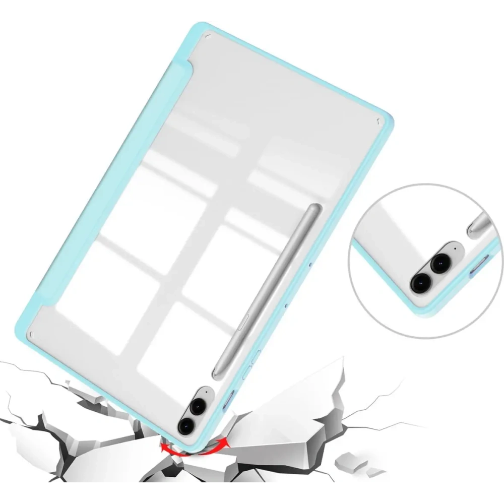 Etui Bizon Case Tab Clear Matt do Samsung Galaxy Tab S9 FE Plus błękitne