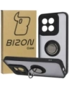 Etui s úchopem na prst Bizon Case Hybrid Ring pro Xiaomi 14 kouřové s černým rámečkem