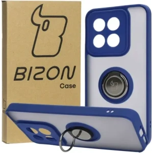 Kup Etui z uchwytem na palec Bizon Case Hybrid Ring do Xiaomi 14 przydymione z granatową ramką - BIZ4245 - {ean13} - Sklep Home Screen
