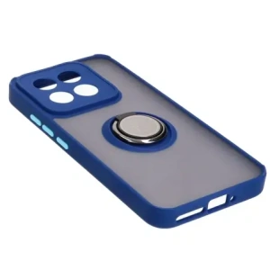 Kup Etui z uchwytem na palec Bizon Case Hybrid Ring do Xiaomi 14 przydymione z granatową ramką - BIZ4245 - {ean13} - Sklep Home Screen