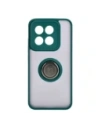 Kup Etui s úchytem na prst Bizon Case Hybrid Ring do Xiaomi 14 kouřové s tmavě zeleným rámem - BIZ4246 - {ean13} - Sklep Home Screen