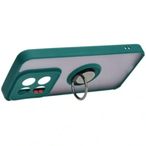 Kup Etui s úchytem na prst Bizon Case Hybrid Ring do Xiaomi 14 kouřové s tmavě zeleným rámem - BIZ4246 - {ean13} - Sklep Home Screen