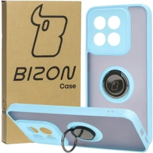 Kup Etui s úchytem na prst Bizon Case Hybrid Ring pro Xiaomi 14 kouřové s jasně modrým rámečkem - BIZ4248 - {ean13} - Sklep Home Screen