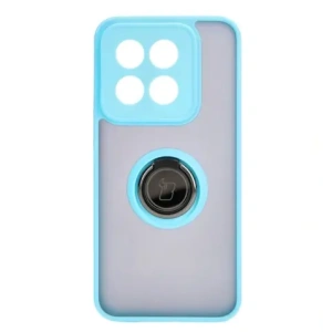 Kup Etui z uchwytem na palec Bizon Case Hybrid Ring do Xiaomi 14 przydymione z jasnoniebieską ramką - BIZ4248 - {ean13} - Sklep Home Screen