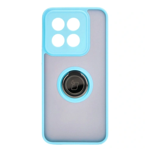Kup Etui s úchytem na prst Bizon Case Hybrid Ring pro Xiaomi 14 kouřové s jasně modrým rámečkem - BIZ4248 - {ean13} - Sklep Home Screen