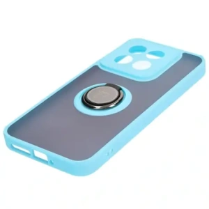 Kup Etui z uchwytem na palec Bizon Case Hybrid Ring do Xiaomi 14 przydymione z jasnoniebieską ramką - BIZ4248 - {ean13} - Sklep Home Screen