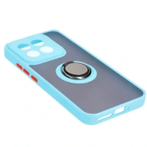 Kup Etui z uchwytem na palec Bizon Case Hybrid Ring do Xiaomi 14 przydymione z jasnoniebieską ramką - BIZ4248 - {ean13} - Sklep Home Screen