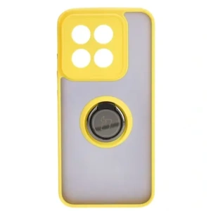 Kup Etui z uchwytem na palec Bizon Case Hybrid Ring do Xiaomi 14 przydymione z żółtą ramką - BIZ4249 - {ean13} - Sklep Home Screen