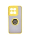 Kup Etui s úchytem na prst Bizon Case Hybrid Ring pro Xiaomi 14 kouřové s žlutým rámečkem - BIZ4249 - {ean13} - Sklep Home Screen