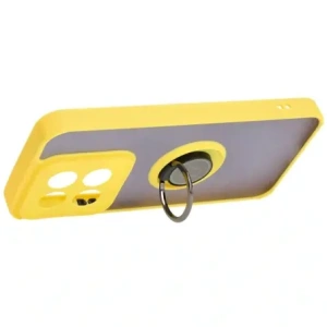 Kup Etui z uchwytem na palec Bizon Case Hybrid Ring do Xiaomi 14 przydymione z żółtą ramką - BIZ4249 - {ean13} - Sklep Home Screen