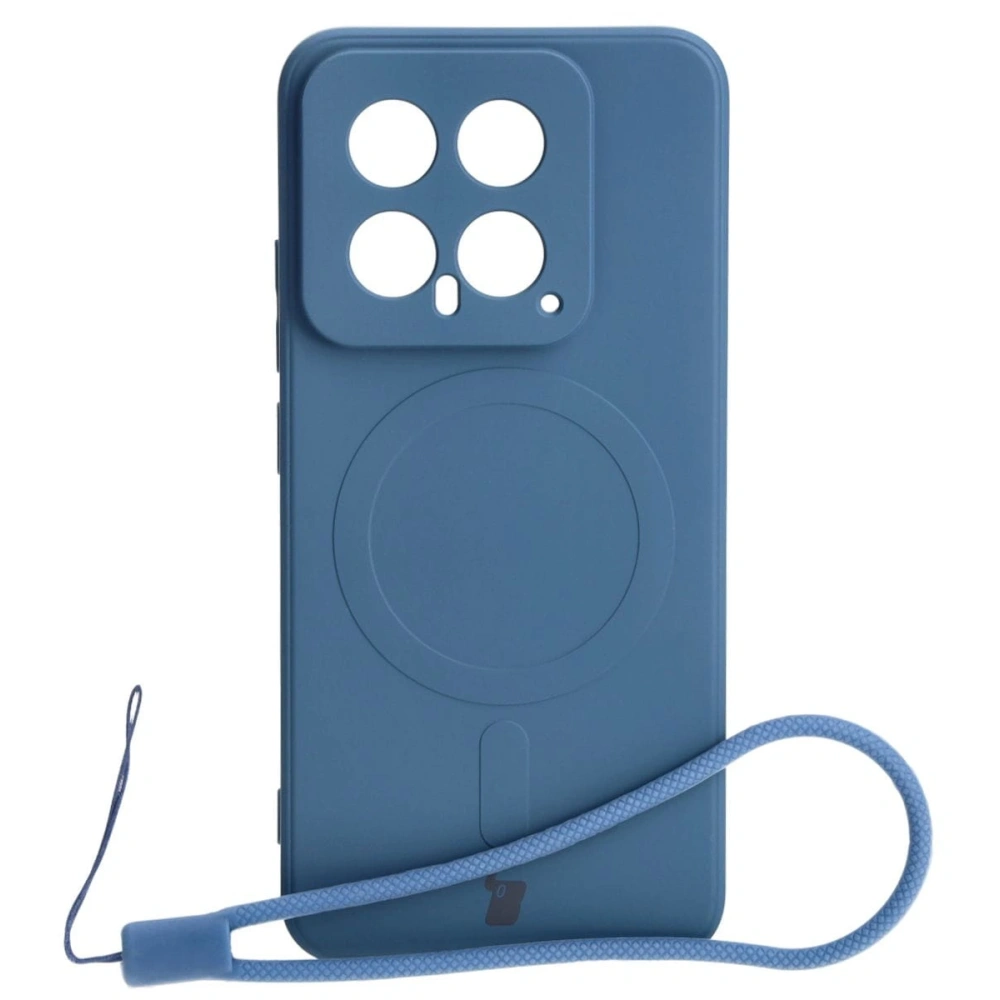Etui Bizon Case Silicone Magnetic Sq do Xiaomi 14 granatowe
