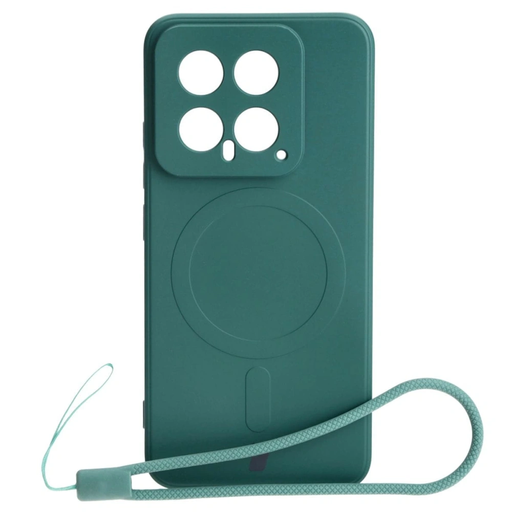 Etui Bizon Case Silicone Magnetic Sq do Xiaomi 14 ciemnozielone