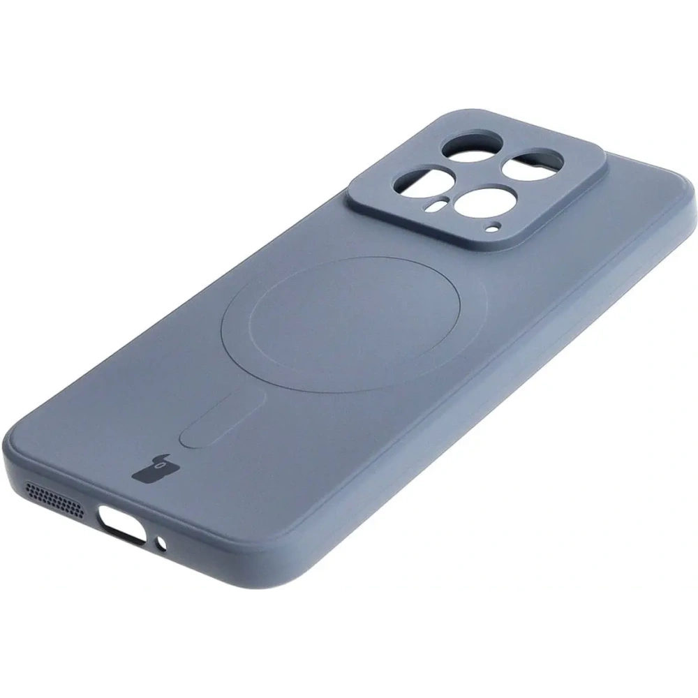 Etui Bizon Case Silicone Magnetic Sq do Xiaomi 14 szare