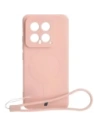 Etui Bizon Case Silicone Magnetic Sq do Xiaomi 14 světlé růžové