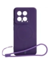 Etui Bizon Case Silicone Magnetic Sq do Xiaomi 14 švestková