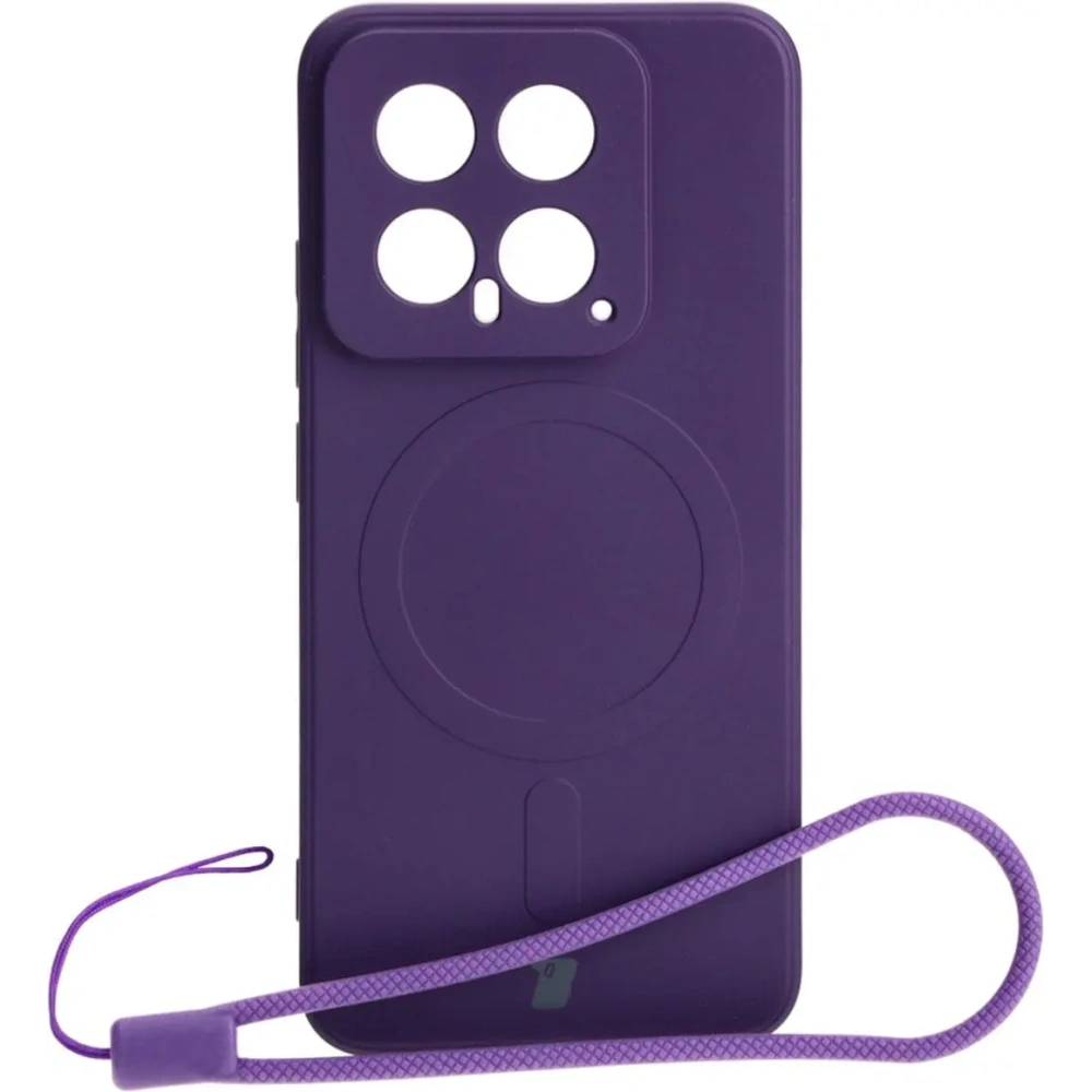 Etui Bizon Case Silicone Magnetic Sq do Xiaomi 14 śliwkowe