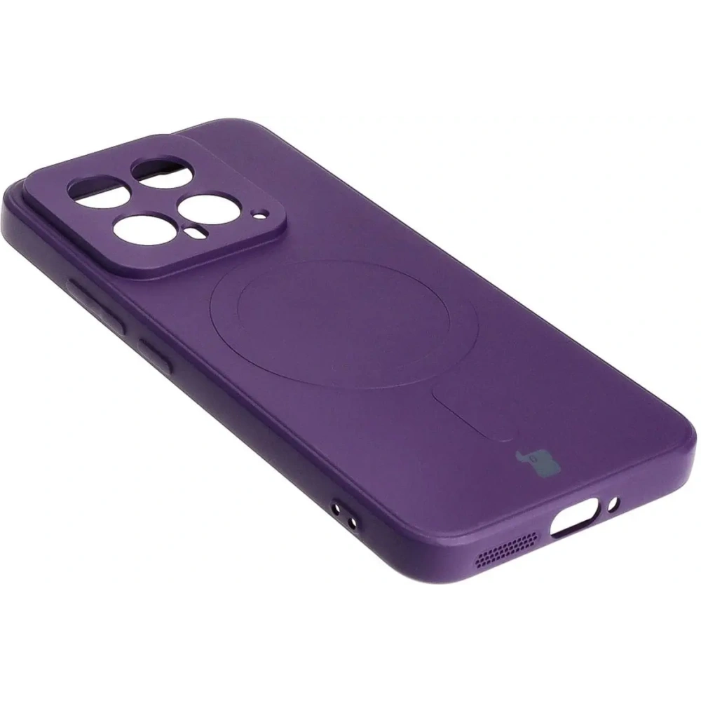 Etui Bizon Case Silicone Magnetic Sq do Xiaomi 14 śliwkowe