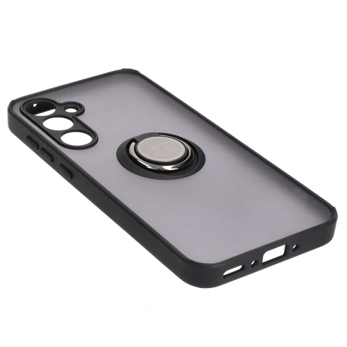 Kup Etui s držákem na prst Bizon Case Hybrid Ring pro Samsung Galaxy A35 5G kouřové s černým rámem - BIZ4278 - {ean13} - Sklep Home Screen
