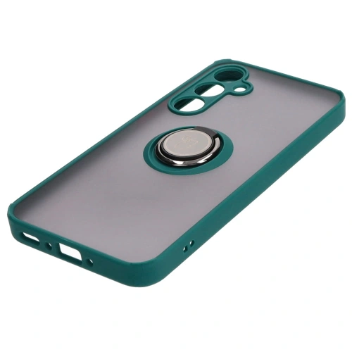 Kup Etui z uchwytem na palec Bizon Case Hybrid Ring do Samsung Galaxy A35 5G kouřové s tmavě zeleným rámečkem - BIZ4279 - {ean13} - Sklep Home Screen