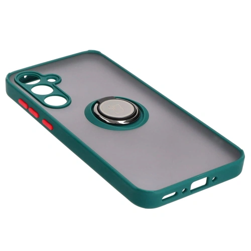 Kup Etui z uchwytem na palec Bizon Case Hybrid Ring do Samsung Galaxy A35 5G kouřové s tmavě zeleným rámečkem - BIZ4279 - {ean13} - Sklep Home Screen