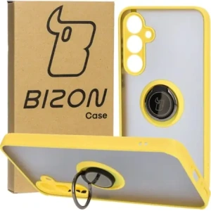 Kup Bizon Case Hybrid Ring Samsung Galaxy A35 5G fumuriu cu un cadru galben - BIZ4281 - {ean13} - Sklep Home Screen
