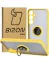 Bizon Case Hybrid Ring Samsung Galaxy A35 5G smoky with a yellow frame