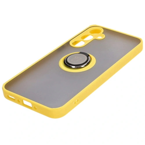 Buy Bizon Case Hybrid Ring Samsung Galaxy A35 5G smoky with a yellow frame - BIZ4281 - {ean13} - Home Screen Store Europe