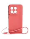 Etui Bizon Case Silicone Sq do Xiaomi 14 špinavě růžová