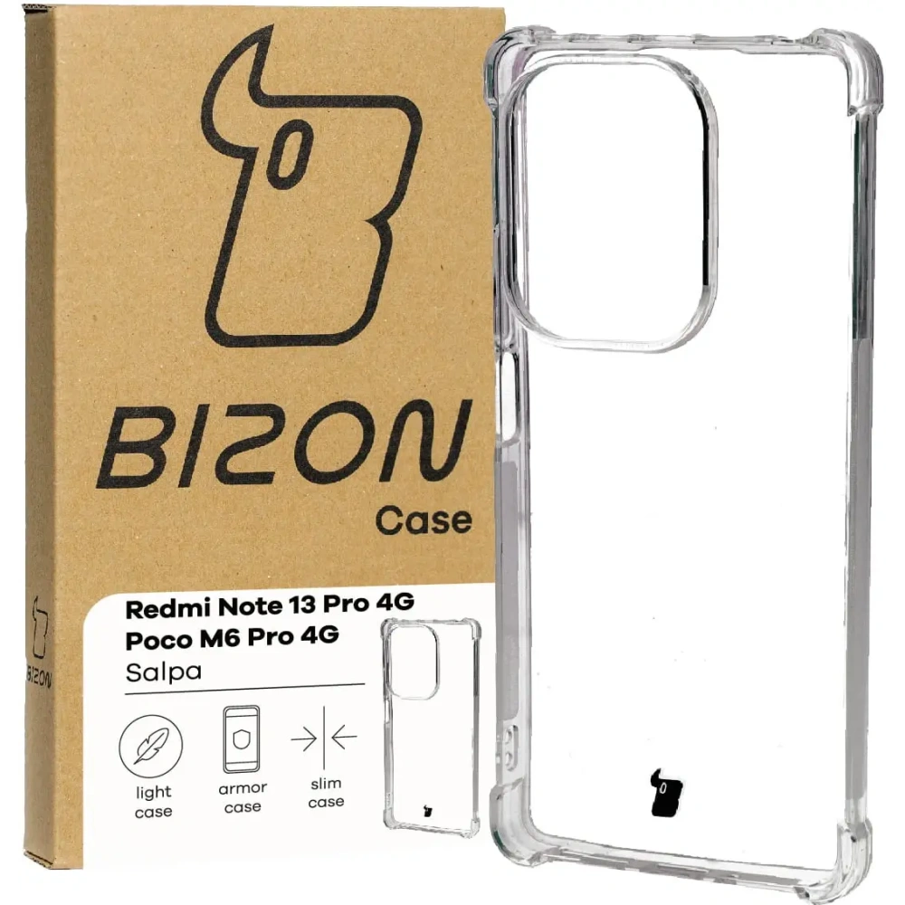 Elastyczne etui Bizon Case Salpa do Xiaomi Poco M6 Pro 4G / Xiaomi Redmi Note 13 Pro 4G / LTE / 14S przezroczyste