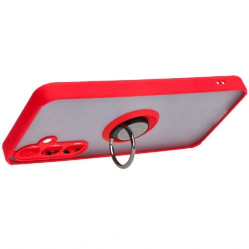 Kup Etui s úchopem na prst Bizon Case Hybrid Ring pro Samsung Galaxy A55 5G kouřové s červeným rámečkem - BIZ4318 - {ean13} - Sklep Home Screen