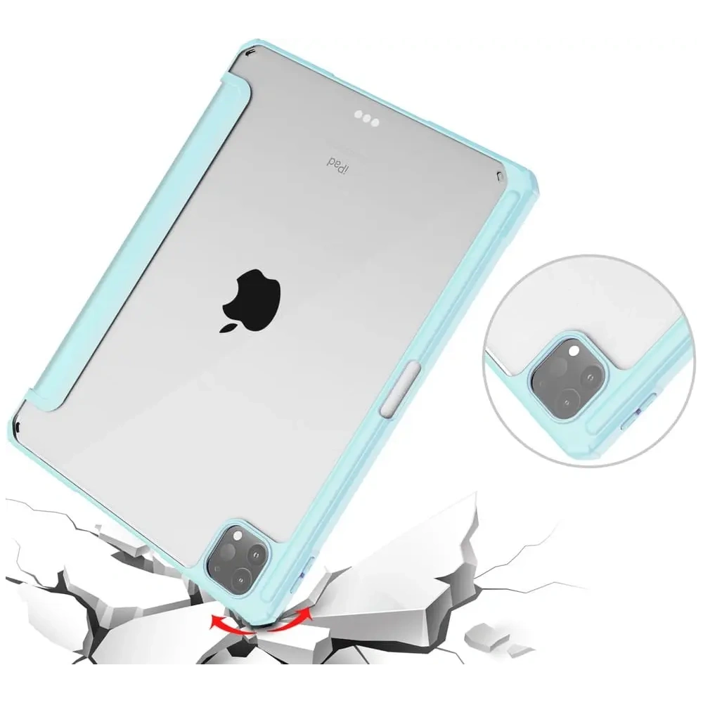 Etui Bizon Case Tab Clear Matt do Apple iPad Pro 12.9 2022/2021/2020/2018 błękitne