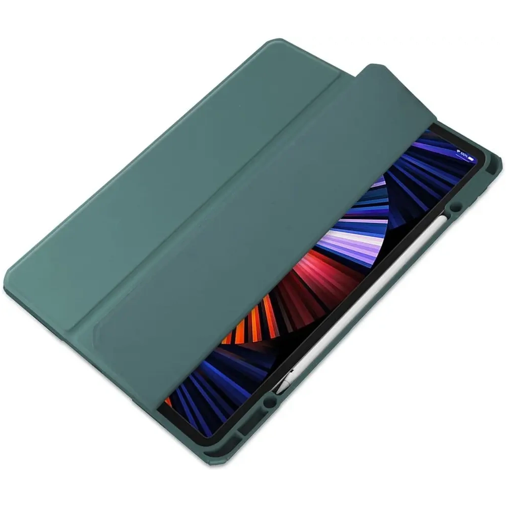 Etui Bizon Case Tab Clear Matt do Apple iPad Pro 12.9 2022/2021/2018 ciemnozielone