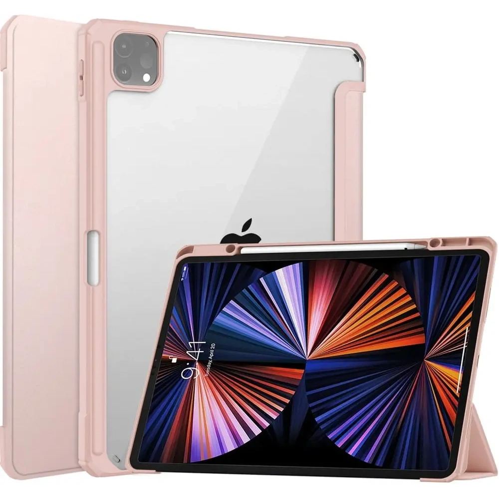 Etui Bizon Case Tab Clear Matt do Apple iPad Pro 12.9 2022/2021/2018 różowozłote