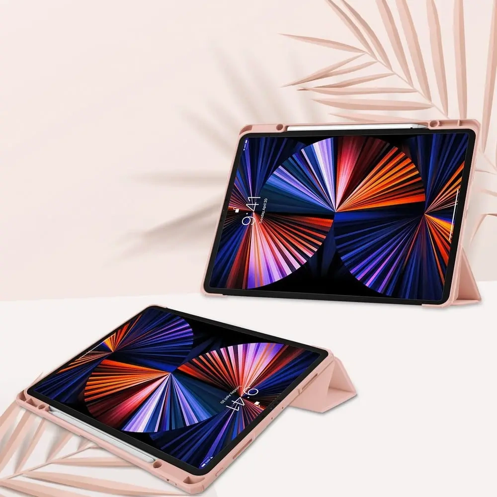 Etui Bizon Case Tab Clear Matt do Apple iPad Pro 12.9 2022/2021/2018 różowozłote