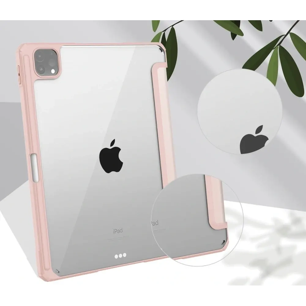 Etui Bizon Case Tab Clear Matt do Apple iPad Pro 12.9 2022/2021/2018 różowozłote