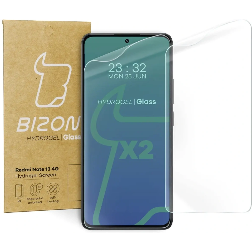 Folia hydrożelowa na ekran Bizon Glass Hydrogel Front do Redmi Note 13 4G [2 PACK]