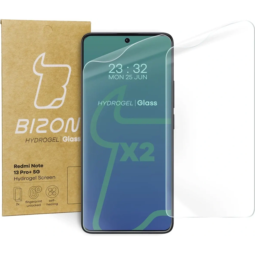 Folia hydrożelowa na ekran Bizon Glass Hydrogel Front do Redmi Note 13 Pro+ 5G [2 PACK]