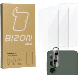 Kup 3x Szkło na ekran + szkło na aparat BIZON Clear do Samsung Galaxy S24 - BIZ4357 - {ean13} - Sklep Home Screen