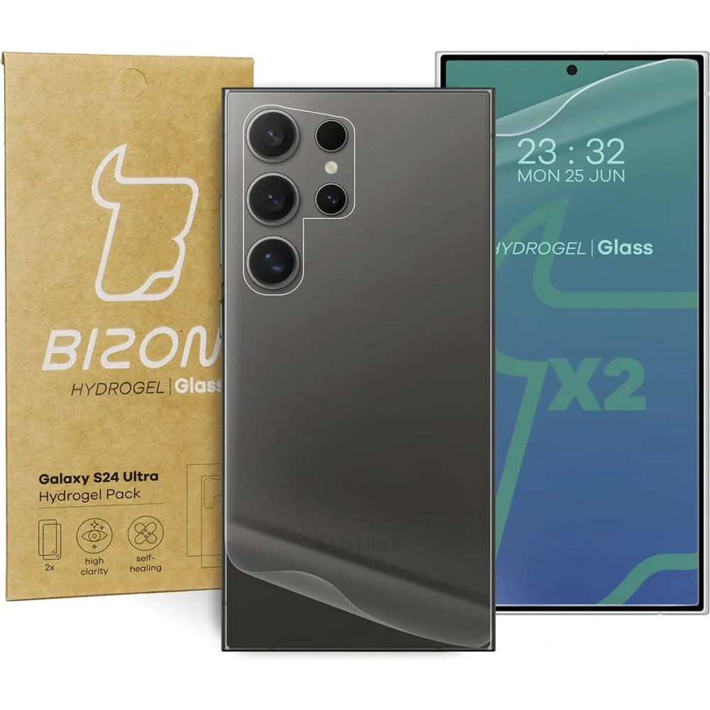 Folia hydrożelowa na tył i przód Bizon Glass Hydrogel Pack do Samsung Galaxy S24 Ultra