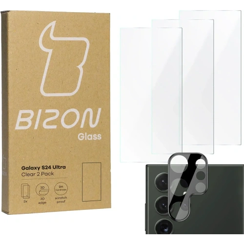 Kup BIZON Clear 3x sticlă pentru ecran + sticlă pentru cameră Samsung Galaxy S24 Ultra - BIZ4363 - {ean13} - Sklep Home Screen