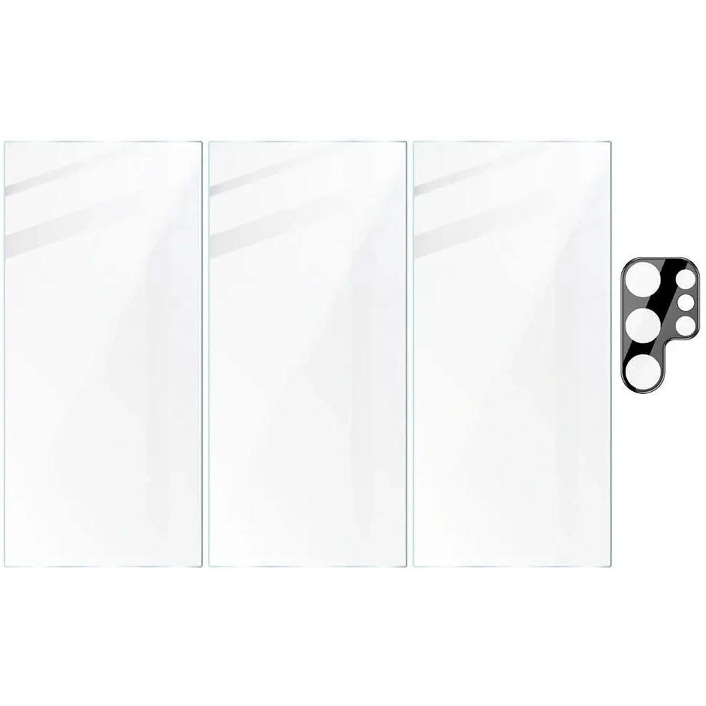 3x Szkło na ekran + szkło na aparat BIZON Clear do Samsung Galaxy S24 Ultra